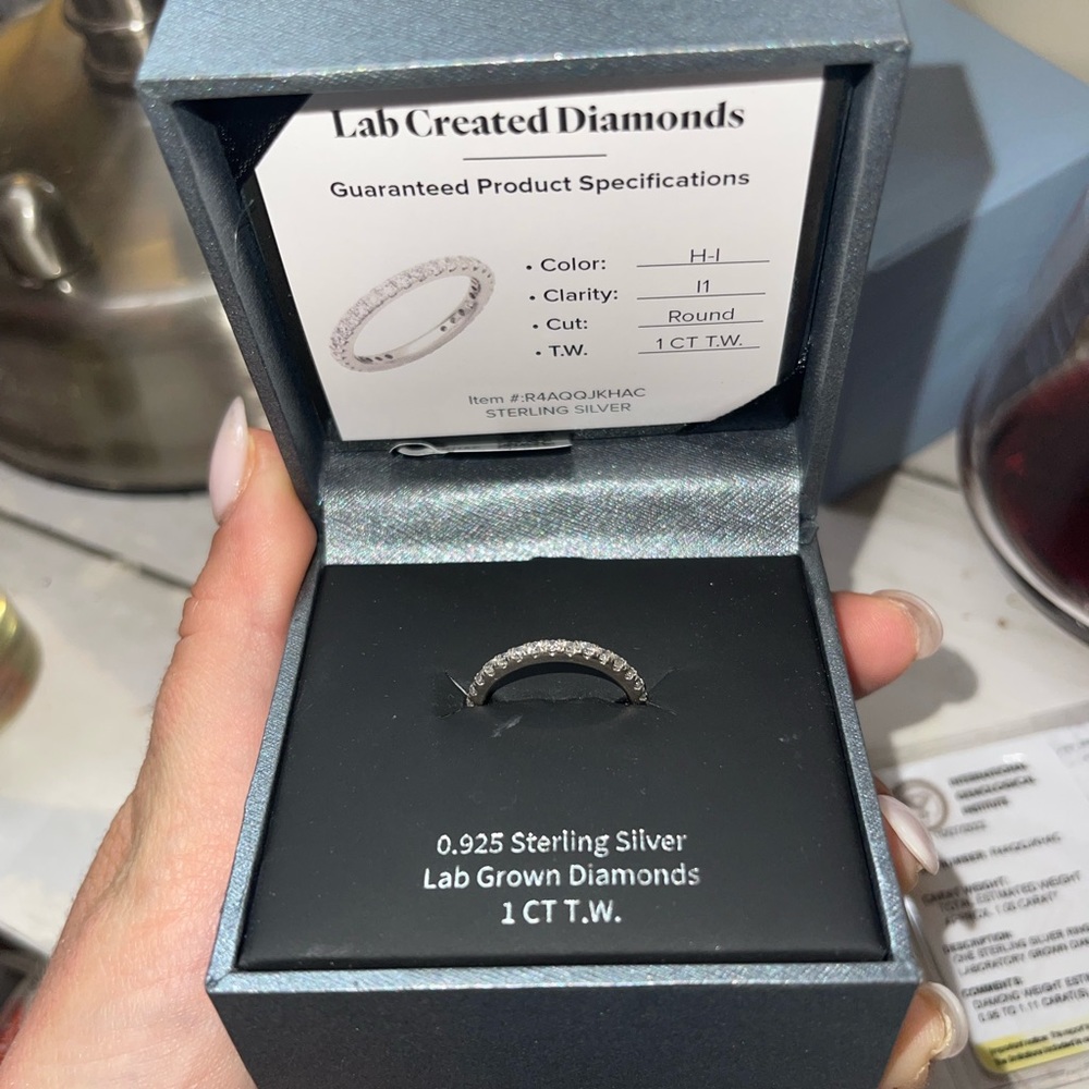 1CTW LAB DIAMOND ETERNITY BAND 925 sterling silver